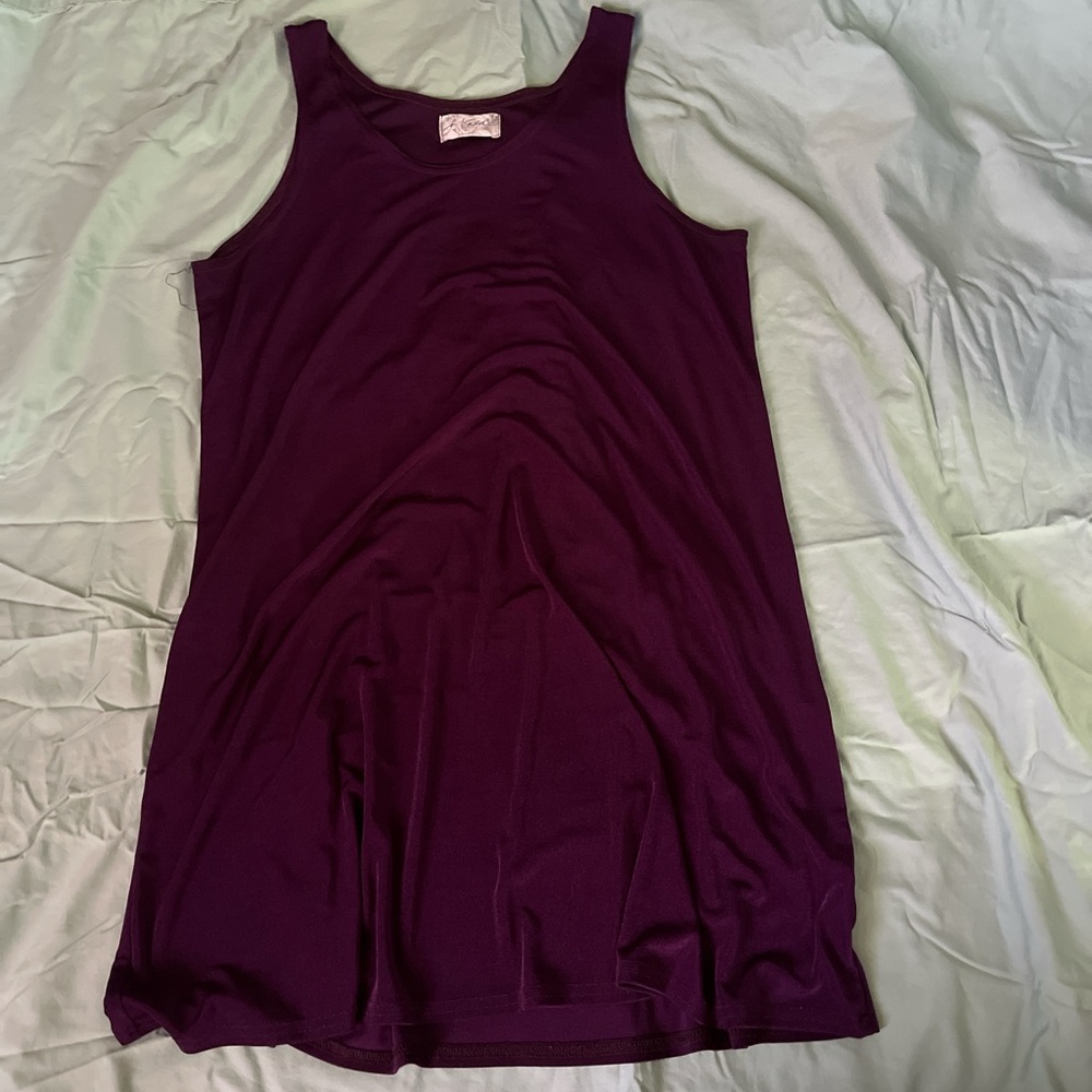 purple knee length dress
